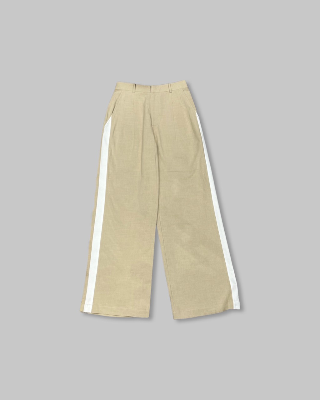 QK-Beige Loose Pant