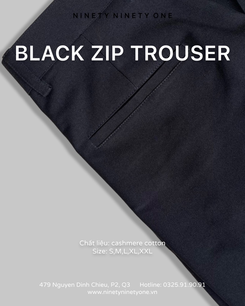 Black Zip Trouser