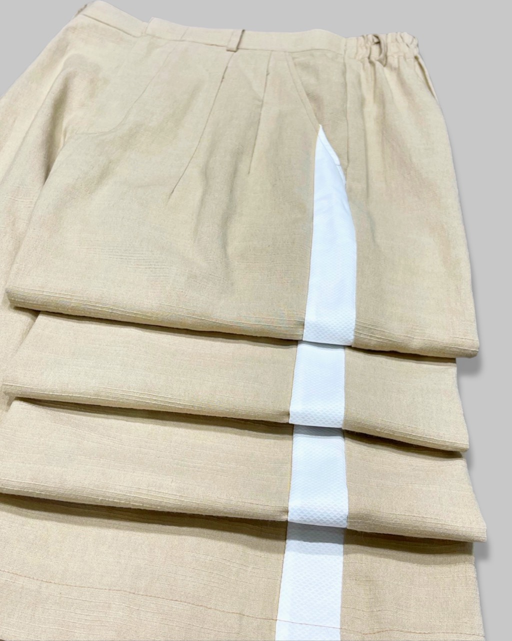 QK-Beige Loose Pant