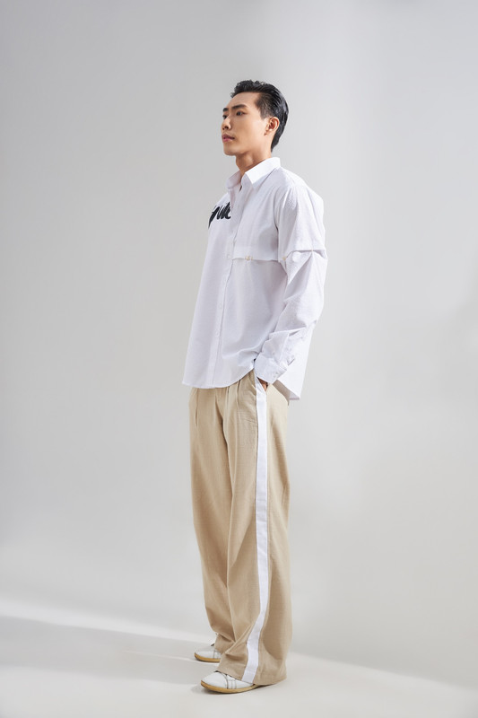 QK-Beige Loose Pant