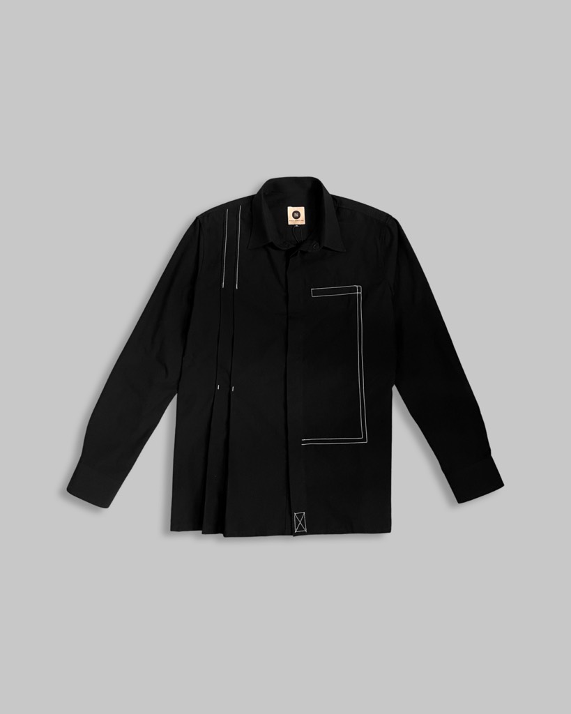 SMD-Pleated Black Shirt