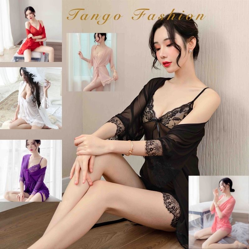 Váy ngủ nữ quyến rũ - Đầm ngủ sexy voan lụa cao cấp trễ vai gợi cảm VN482 -  Hana Lady