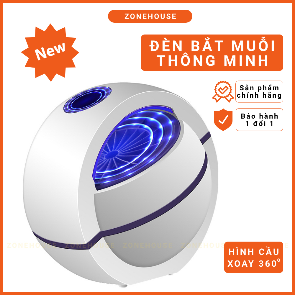 Đèn bắt muỗi hình quả cầu ZONEHOUSE, chất liệu cao cấp, xoay 360 ...