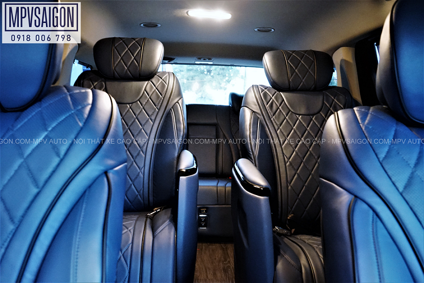 Nâng cấp ghế Maybach và bọc da đổi màu nội thất mới cho KIA CARNIVAL