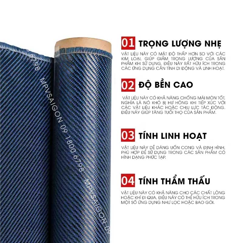 Vải carbon fiber 3K dệt cho nội thất ô tô C10