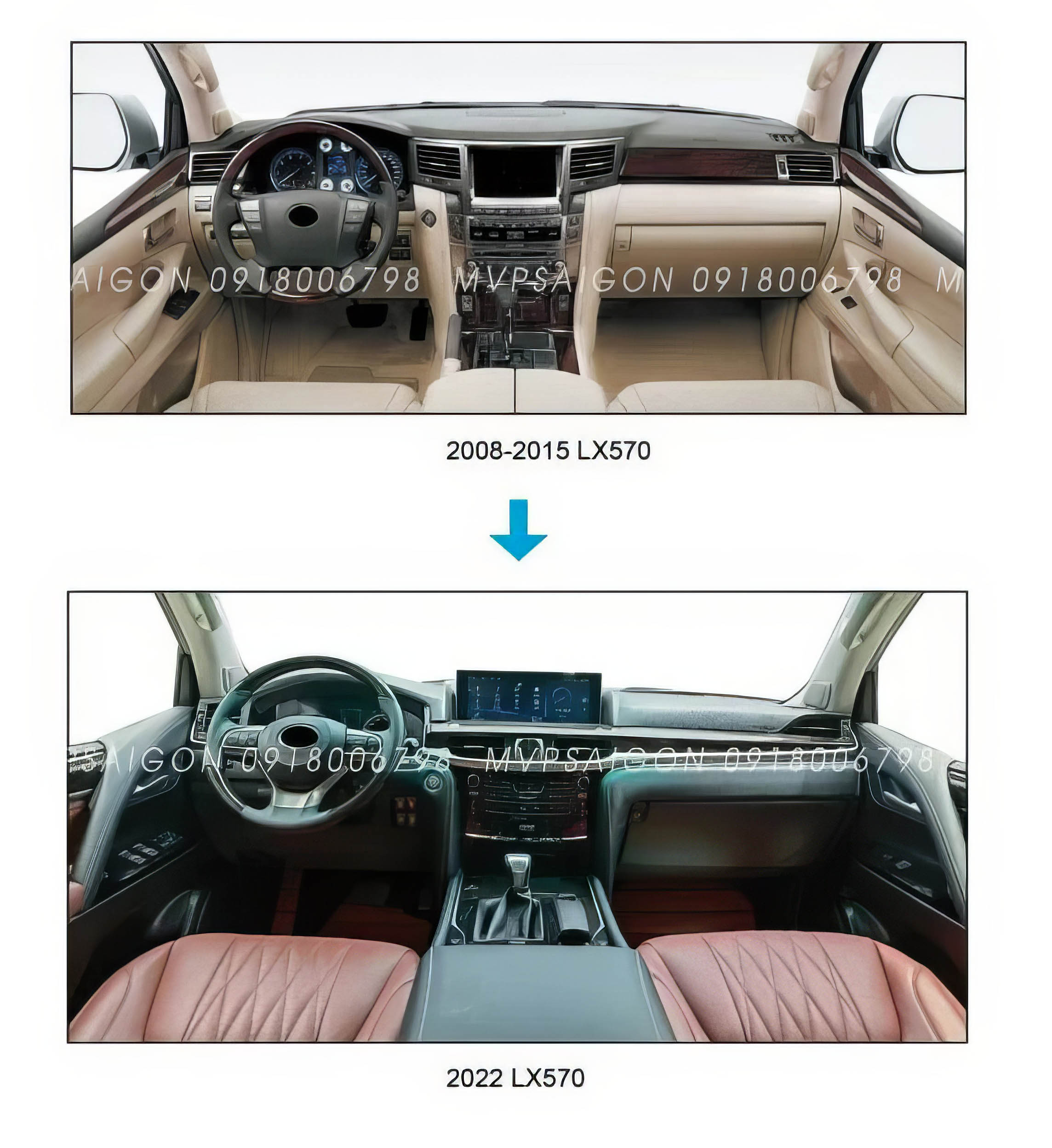 Nâng cấp nội thất Lexus LX570 2008~2015 thành 2022