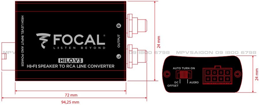 Focal Hilo V.3 - toàn bộ mặt kết nối tín hiệu đầu vào