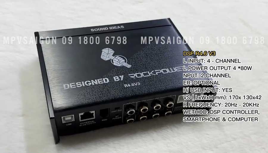 DSP Rockpower R4.6 V3 - Bộ xử lý tín hiệu chuyên dụng, mang lại chất lượng âm thanh cao cấp cho ô tô
