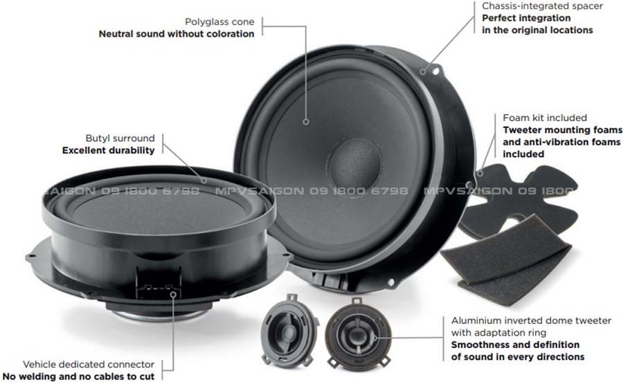 FOCAL IS VW 180: tweeter và phụ kiện đi kèm