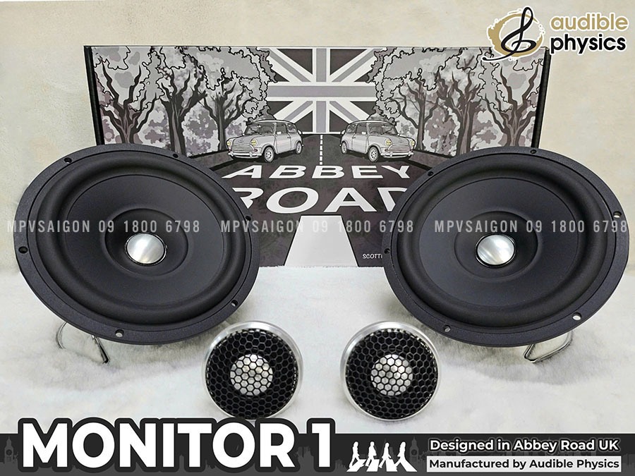 Loa monitor Audible Physics Monitor 1 Abbey Road NW8 mặt lưới bảo vệ