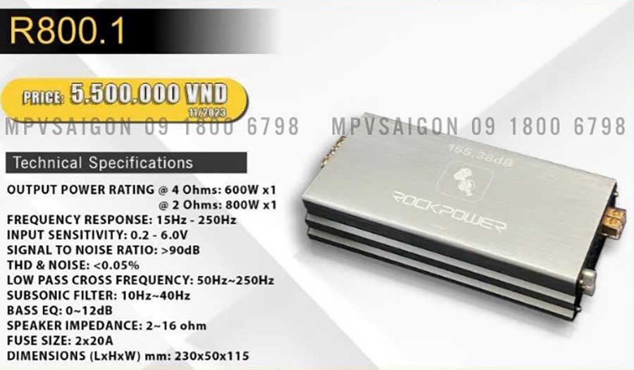 Mono Amplifier Rockpower R800.1