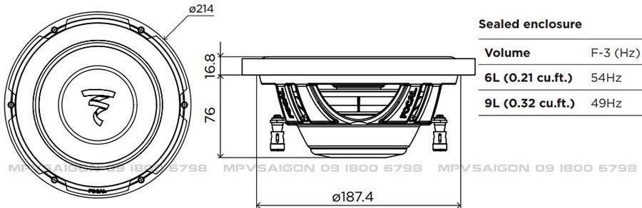 P20 FSE SHALLOW - Sub hơi 8 inch mỏng với màng Flax Evo
