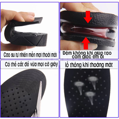 LÓT GIÀY TĂNG CHIỀU CAO 7CM NHIỀU NẤC ĐỆM KHÍ ÊM ÁI LG1