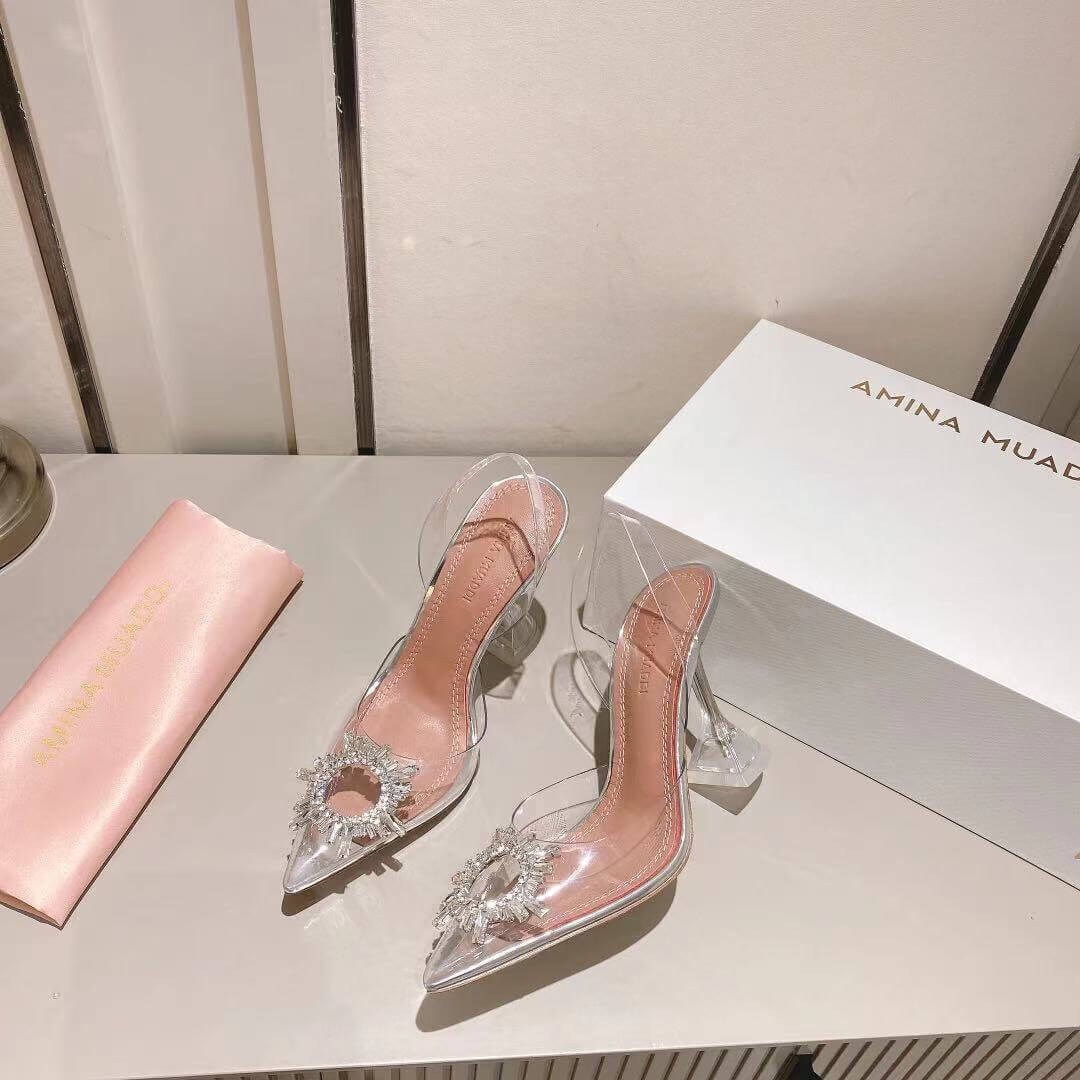 Amina Muaddi PVC High Heels