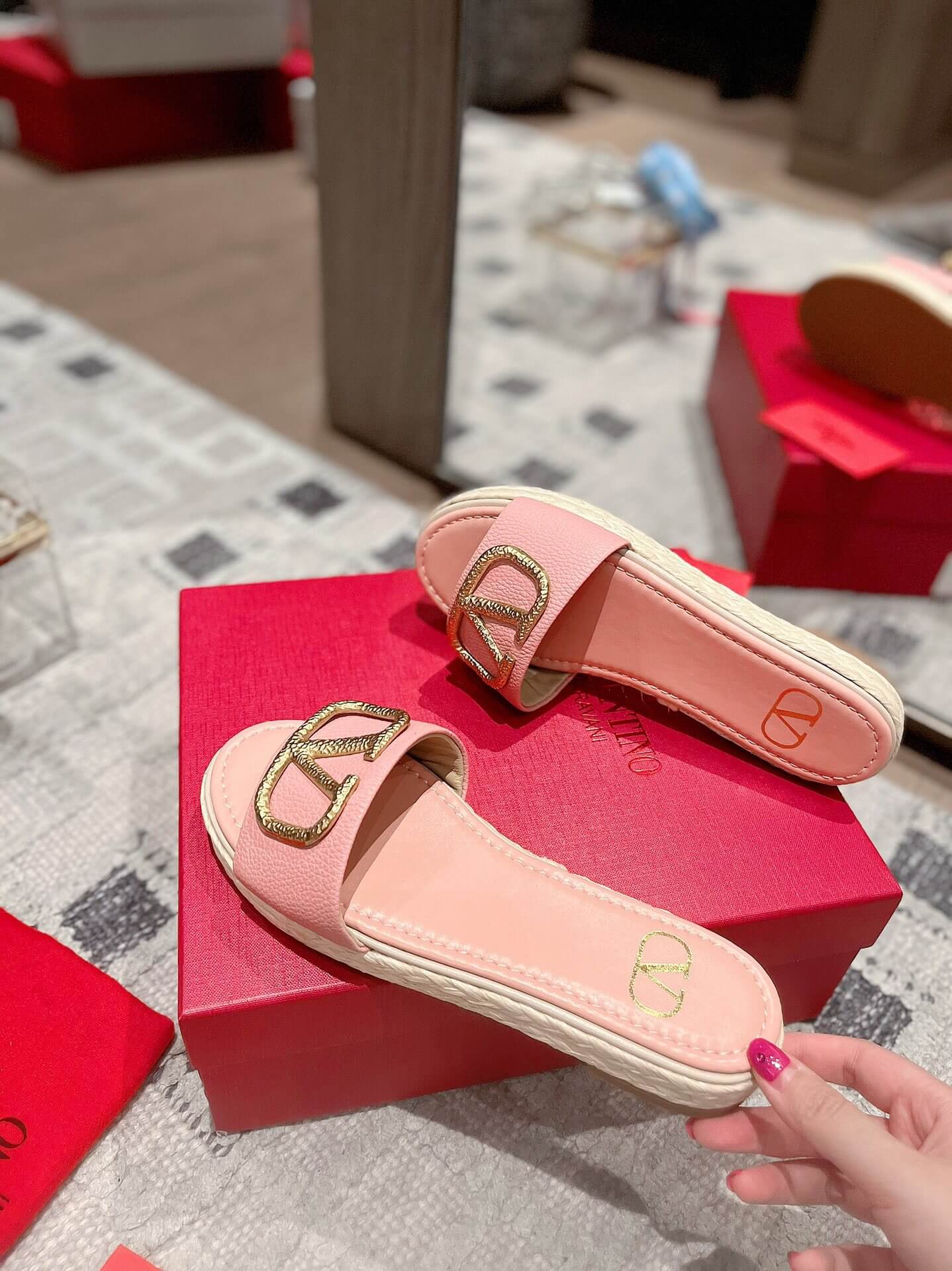 VALEN Raffia Slides