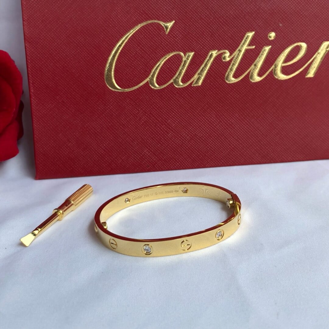 Cartier Love Bangle 4 Stones (Thick Band)