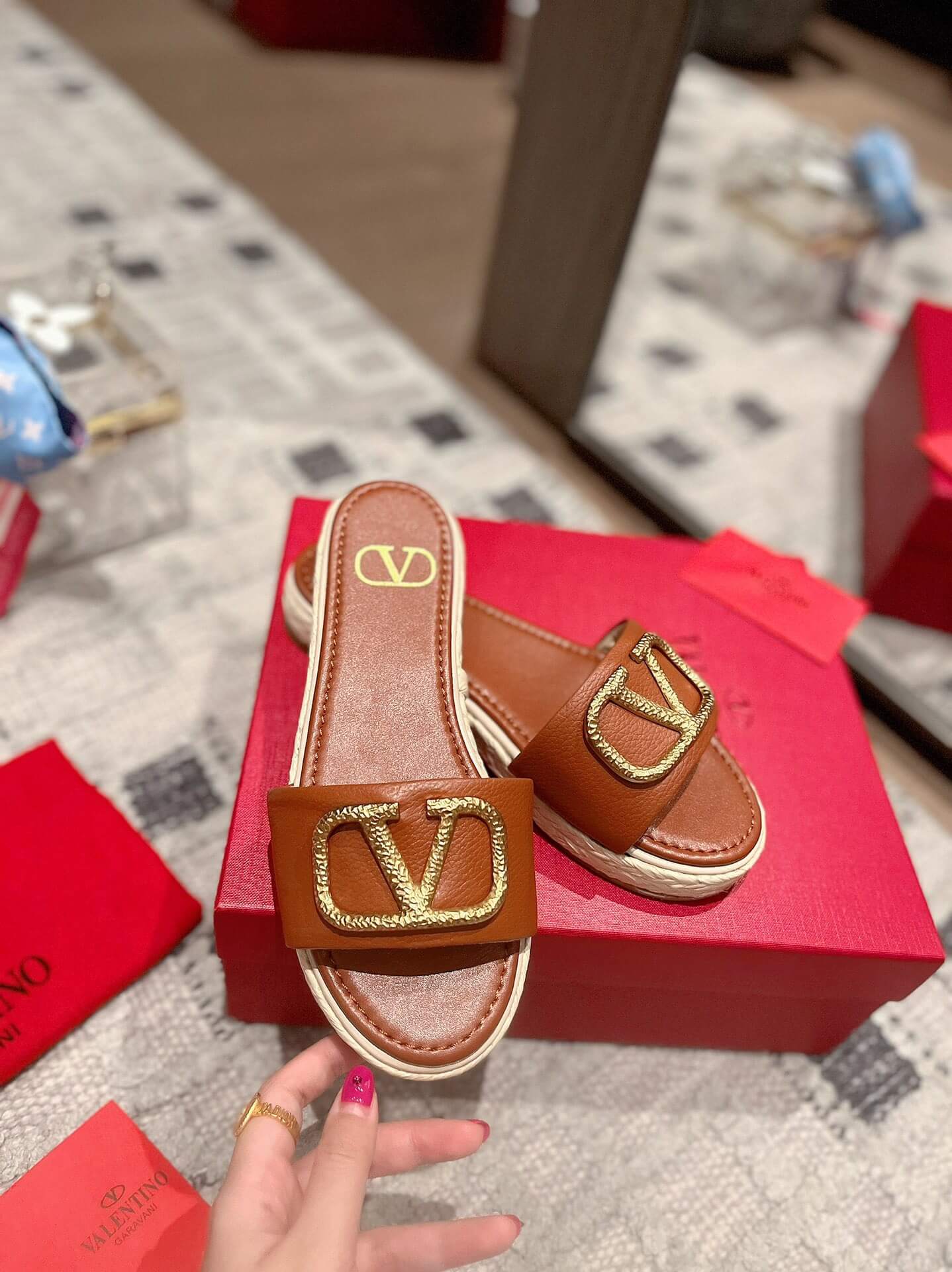 VALEN Raffia Slides