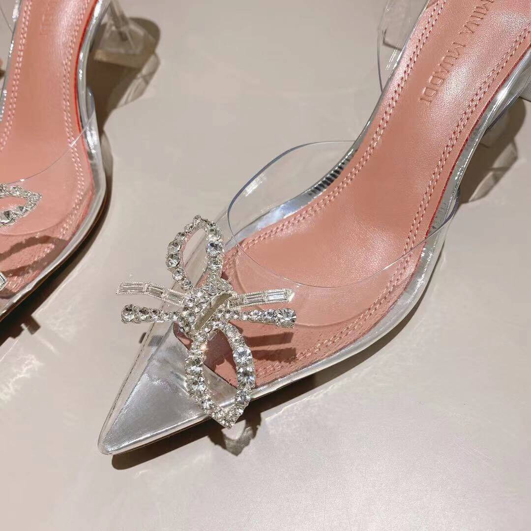 Amina Muaddi PVC Mid Heels