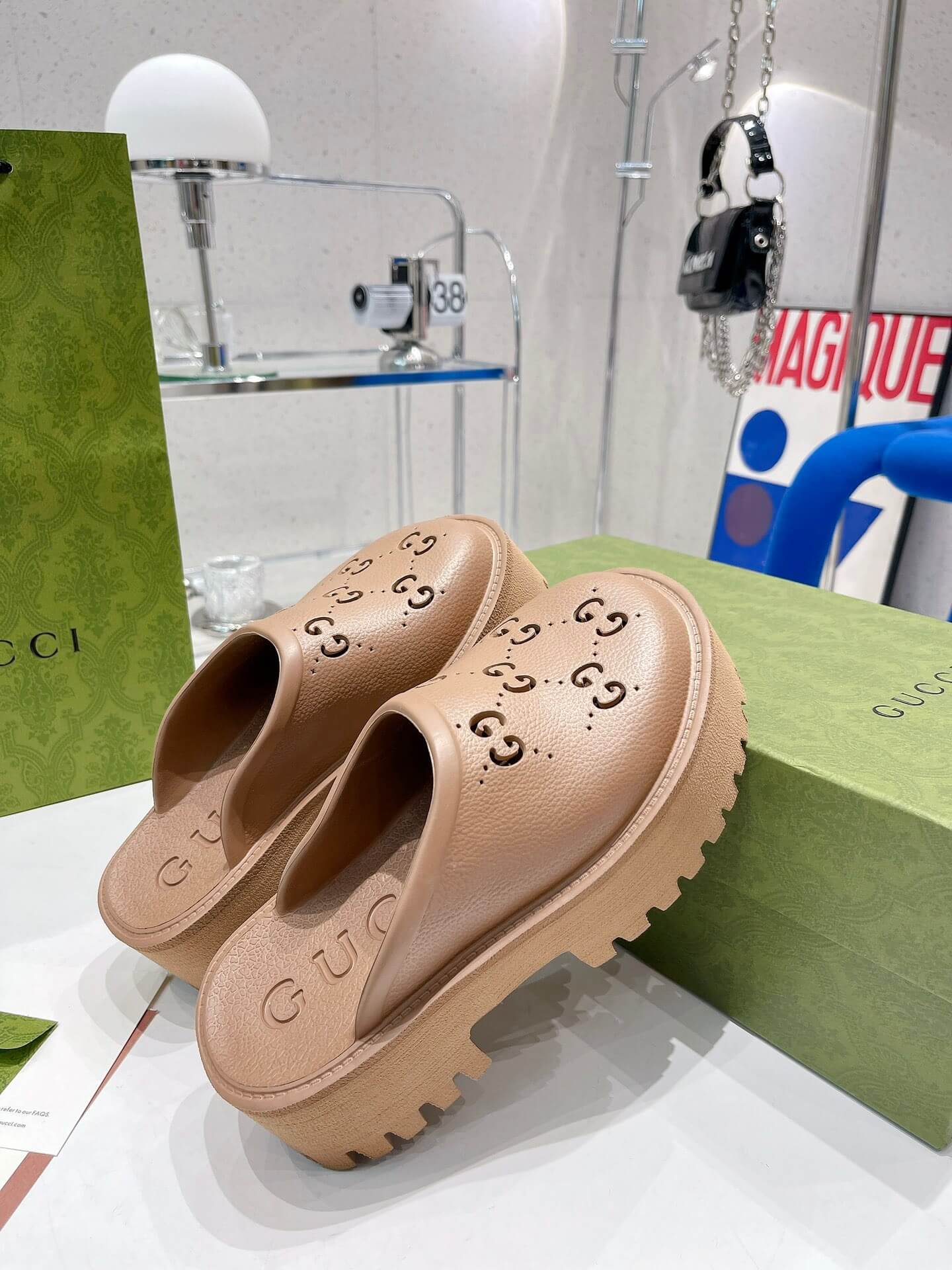 GG Platform Rubber Sandals