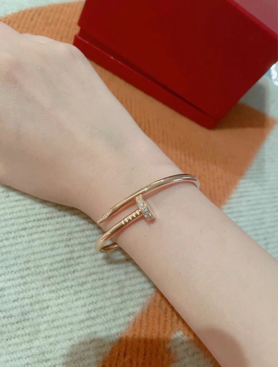 Cartier Nail Bangle with Stones