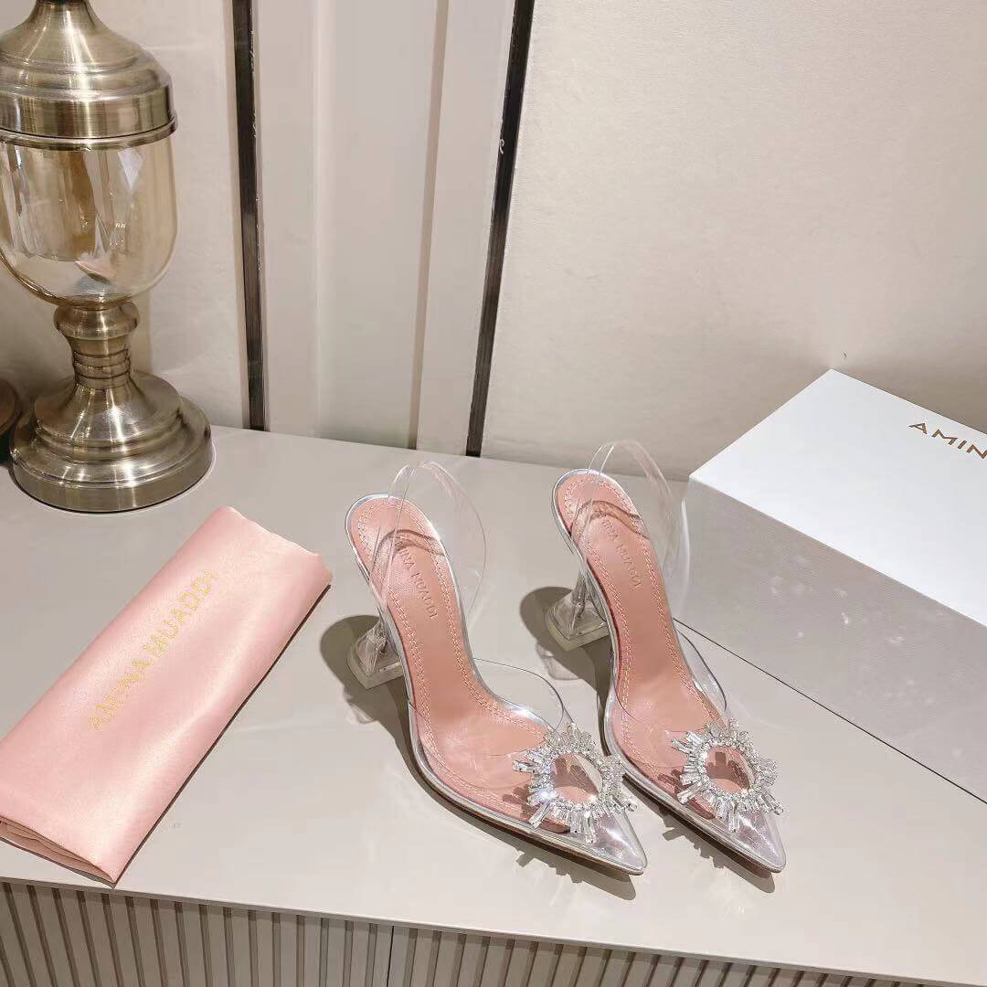 Amina Muaddi PVC High Heels
