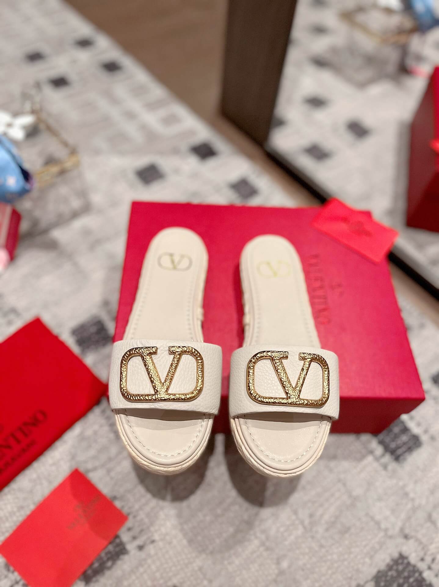 VALEN Raffia Slides