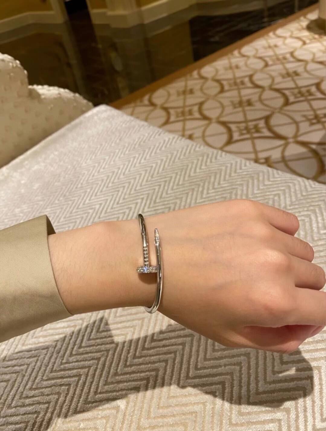 Cartier Nail Bangle with Stones