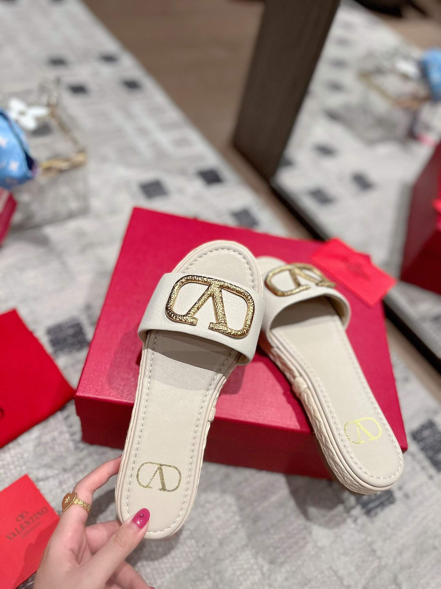 VALEN Raffia Slides