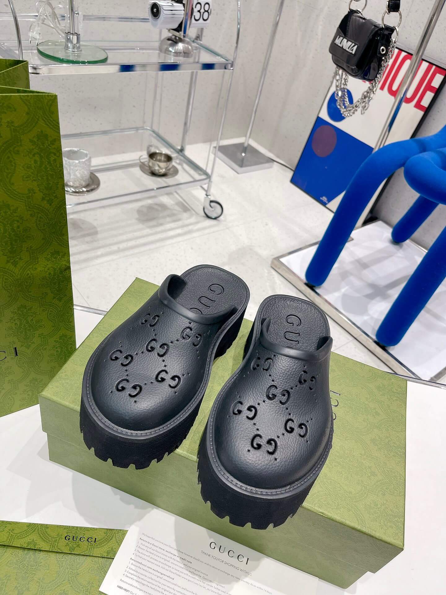GG Platform Rubber Sandals