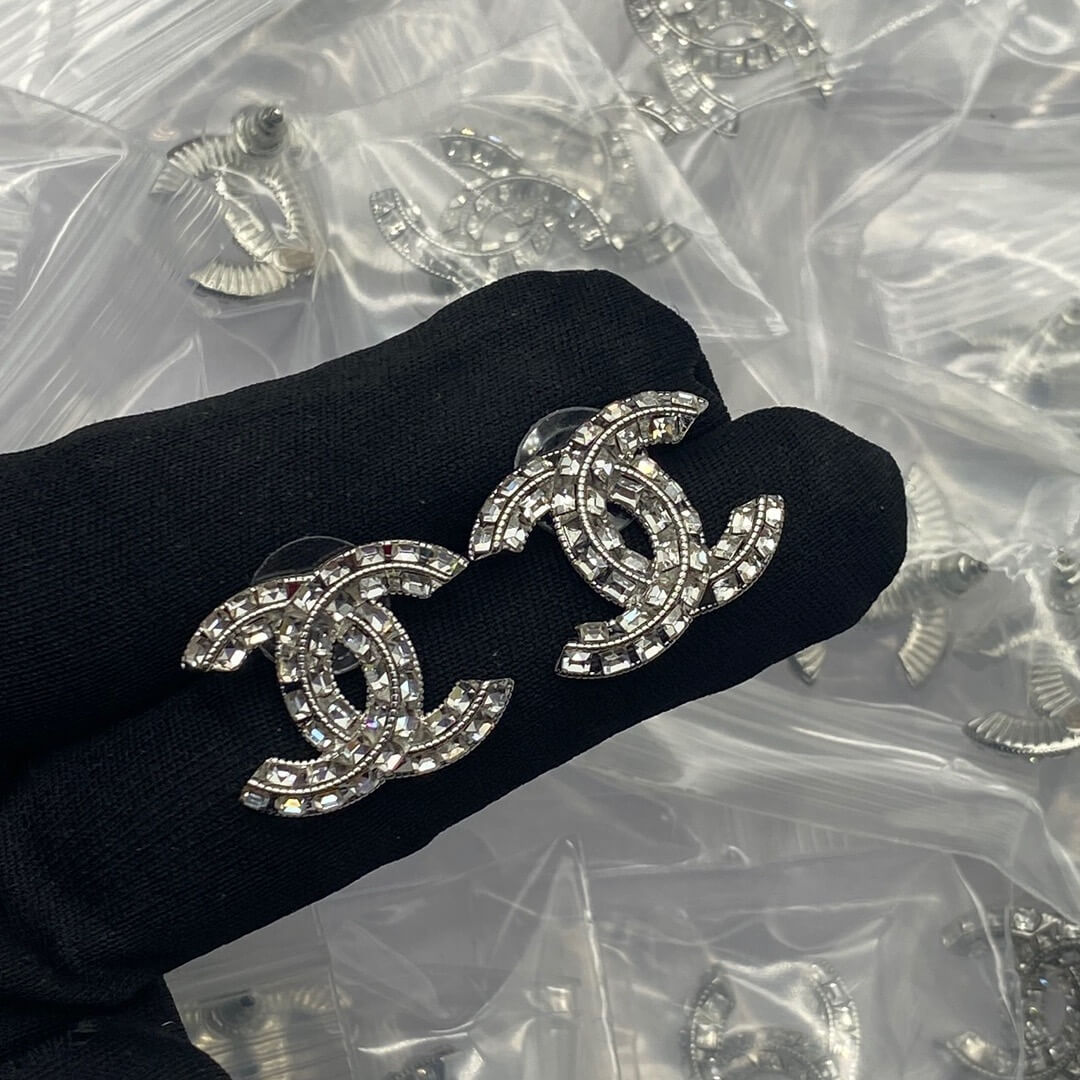 CC Silver Studs Earrings