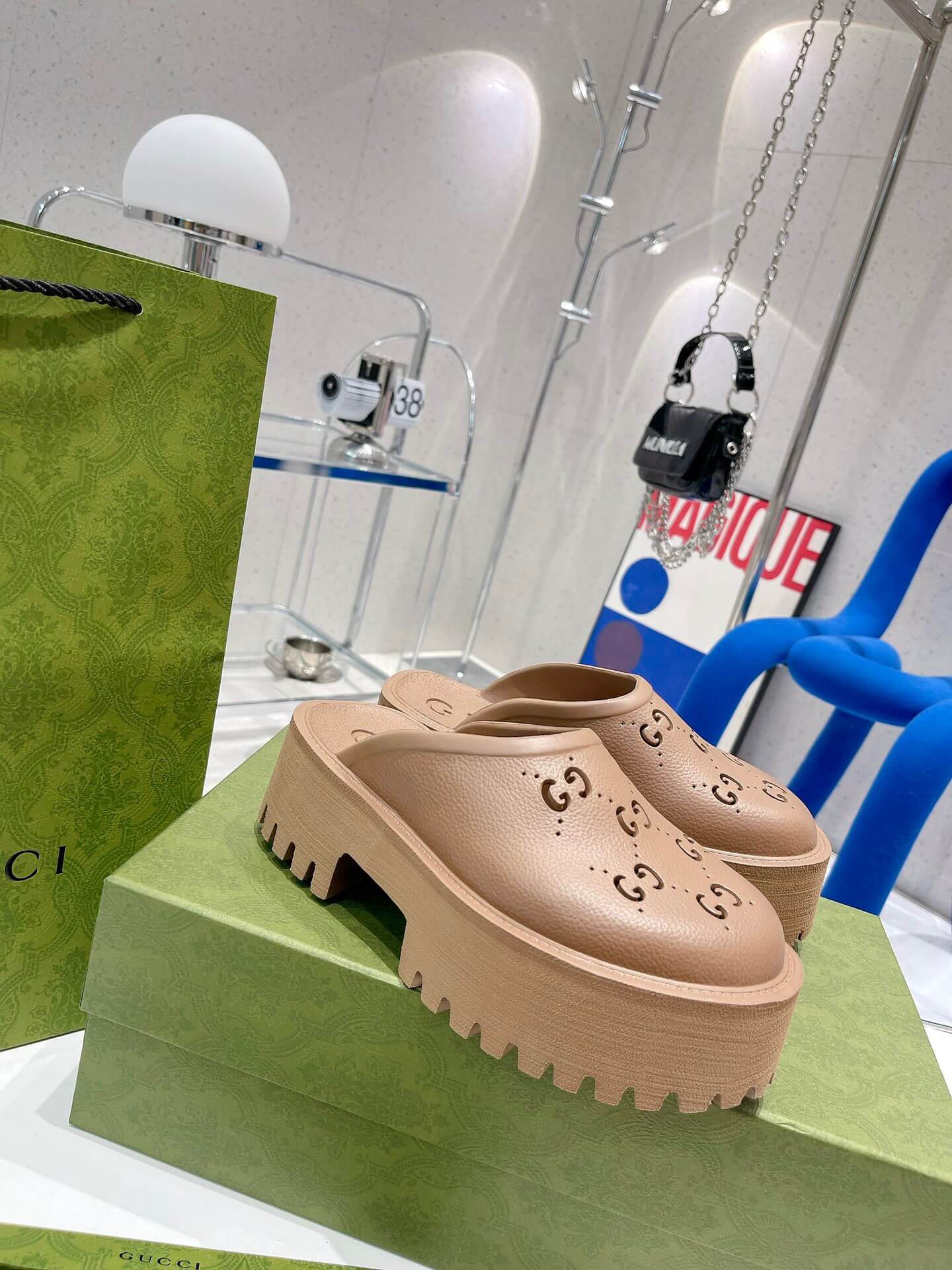 GG Platform Rubber Sandals
