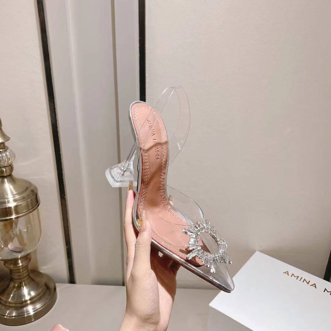 Amina Muaddi PVC High Heels