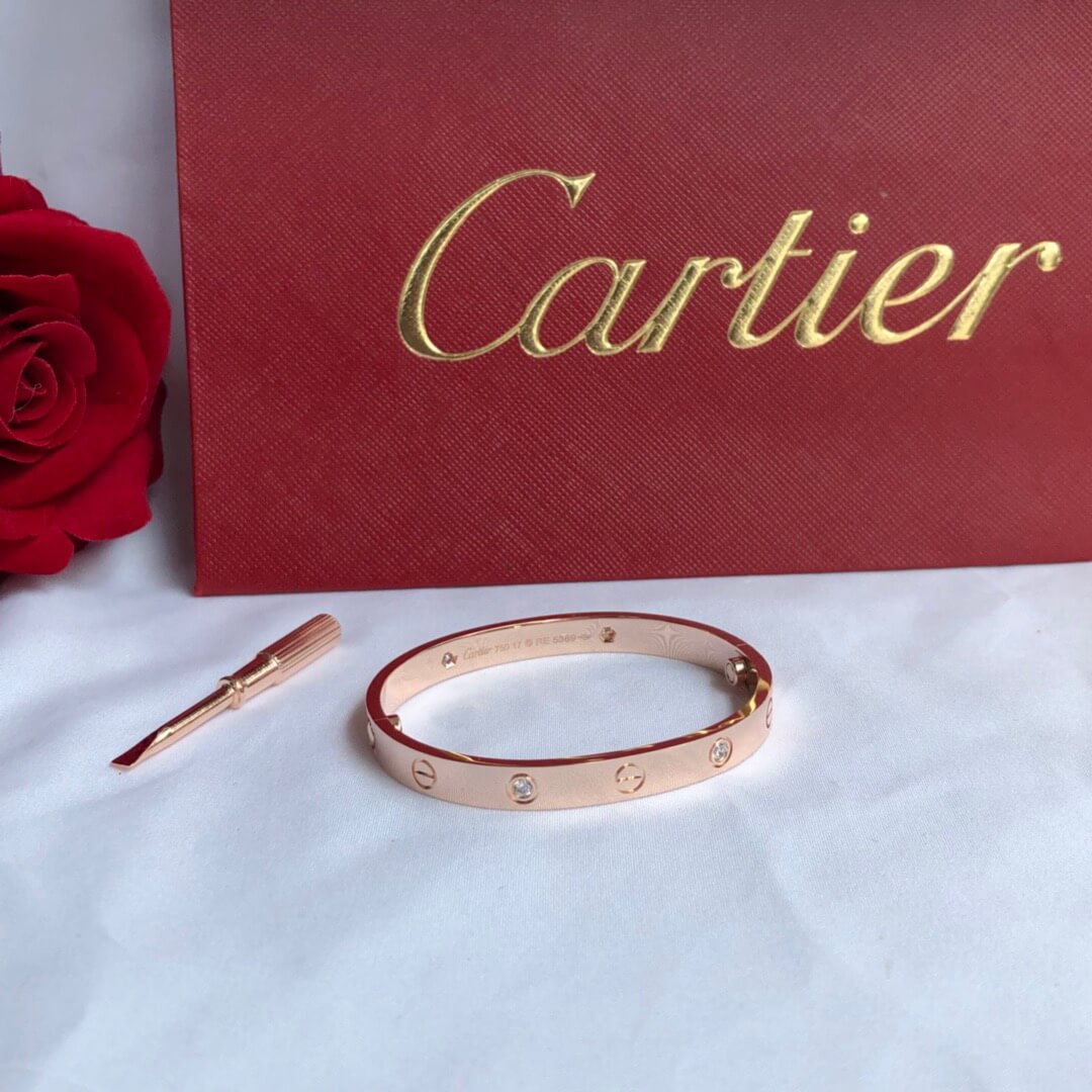 Cartier Love Bangle 4 Stones (Thick Band)