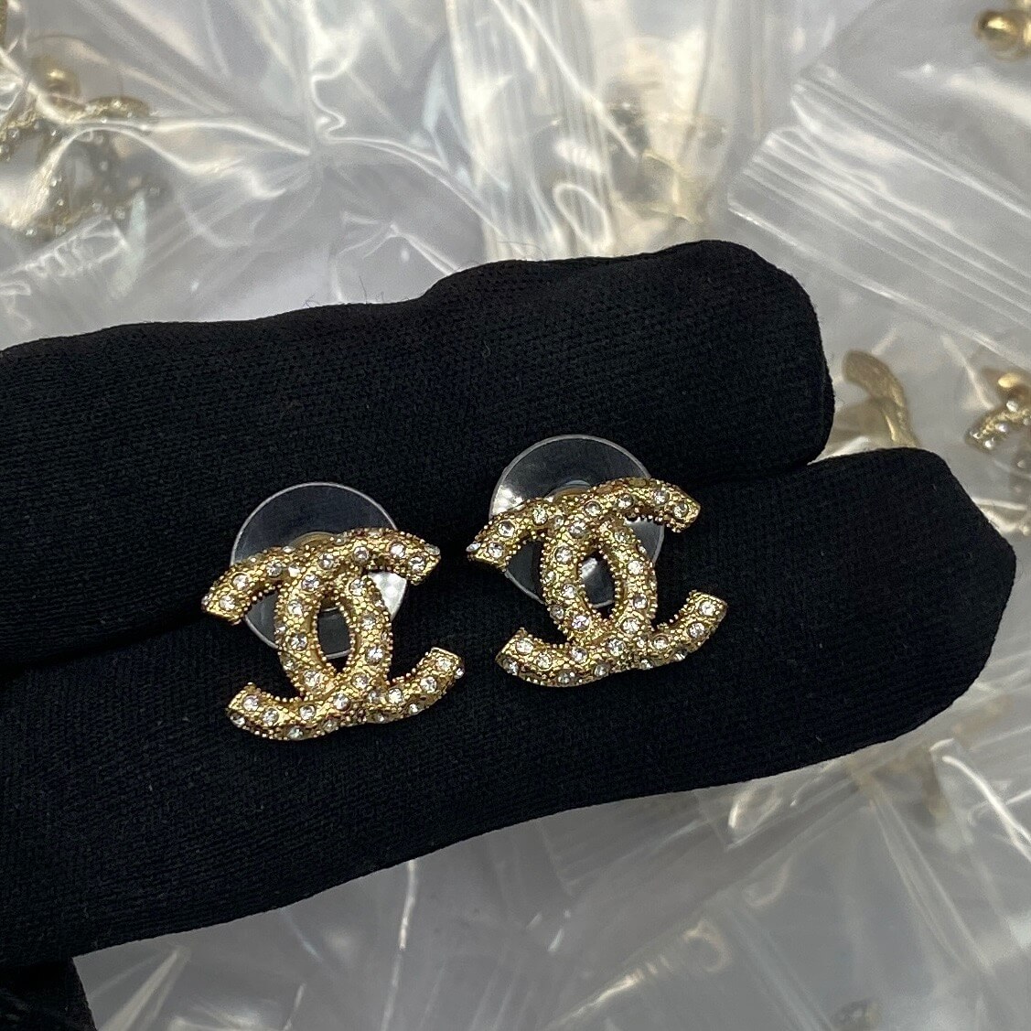 CC Gold Studs Earrings