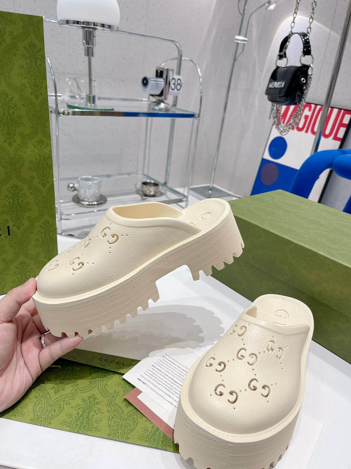 GG Platform Rubber Sandals