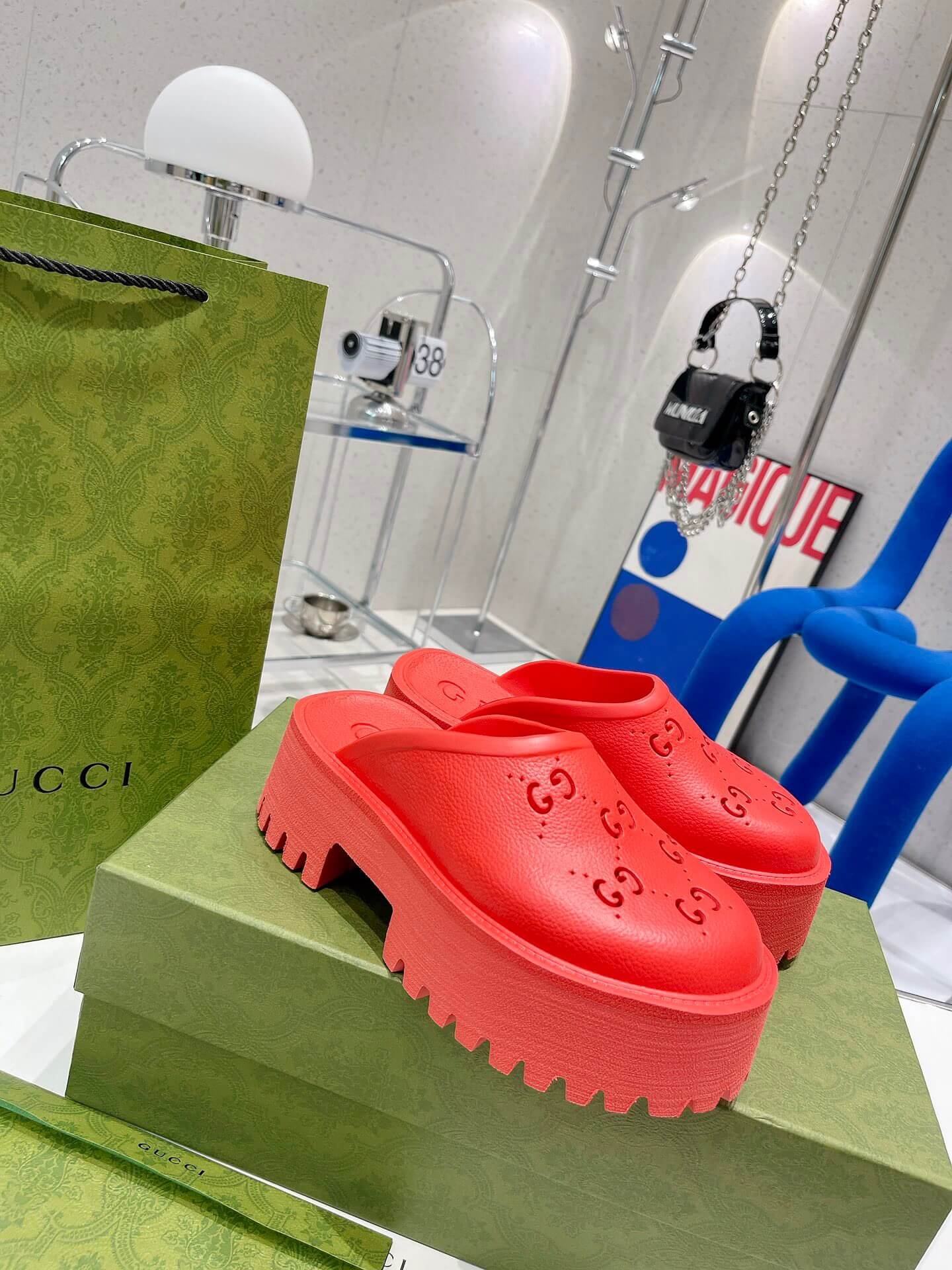 GG Platform Rubber Sandals