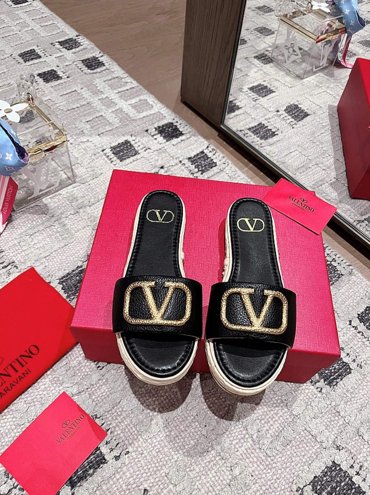 VALEN Raffia Slides