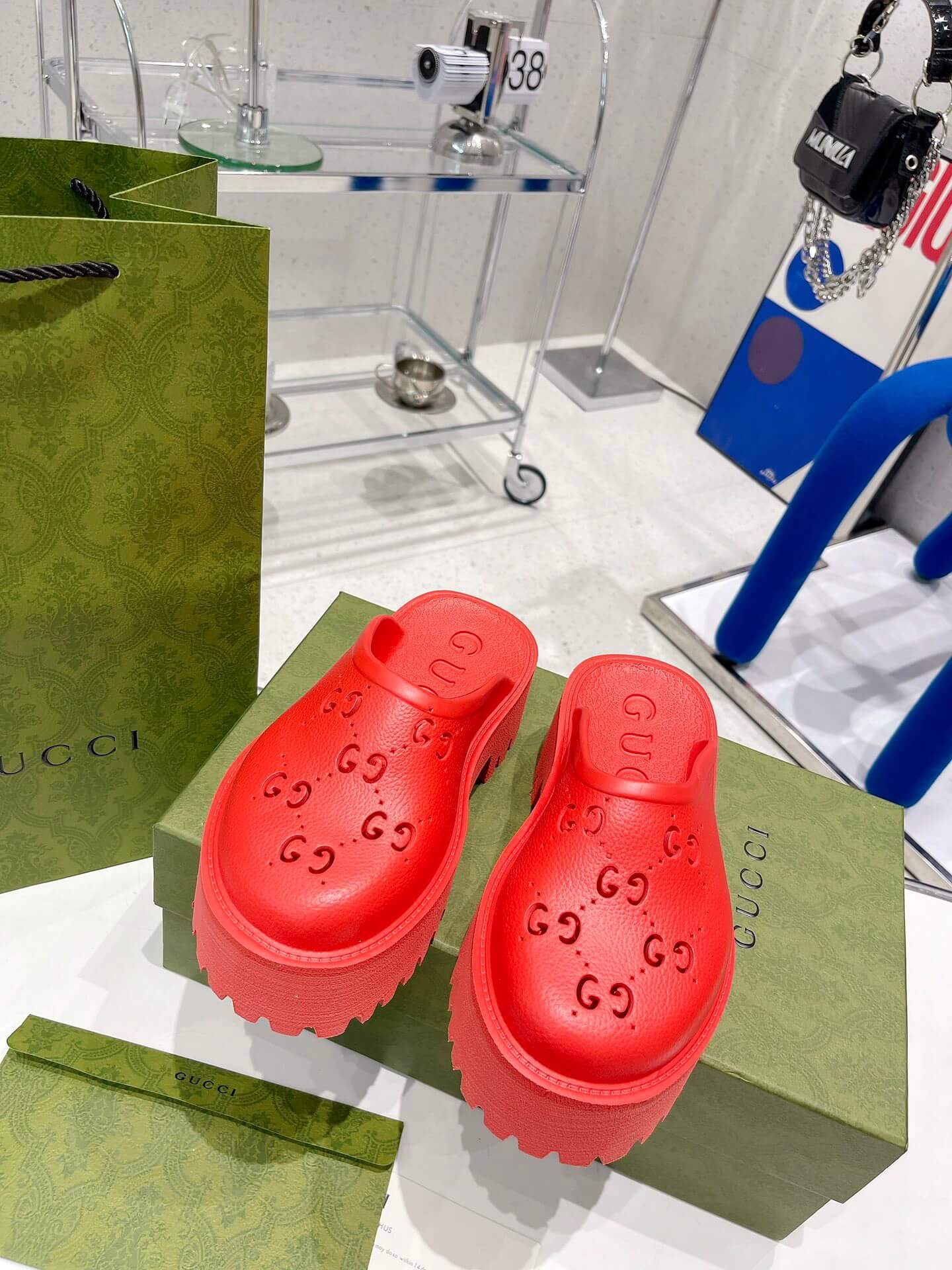 GG Platform Rubber Sandals