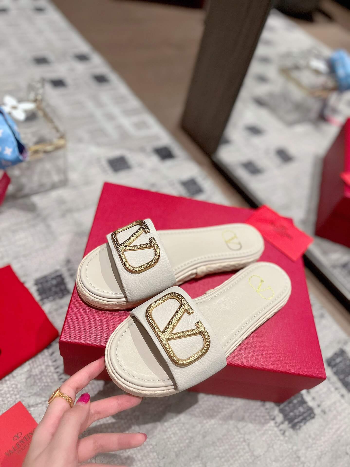 VALEN Raffia Slides