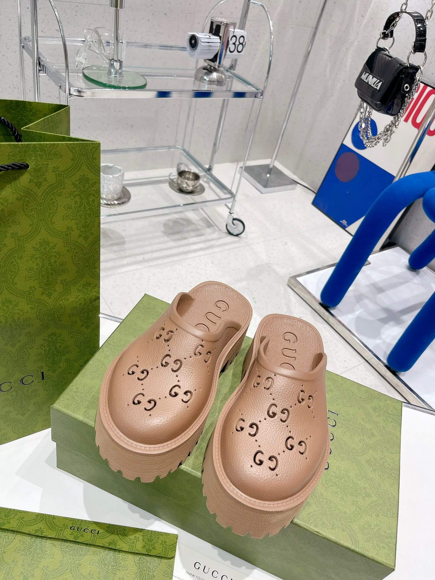 GG Platform Rubber Sandals
