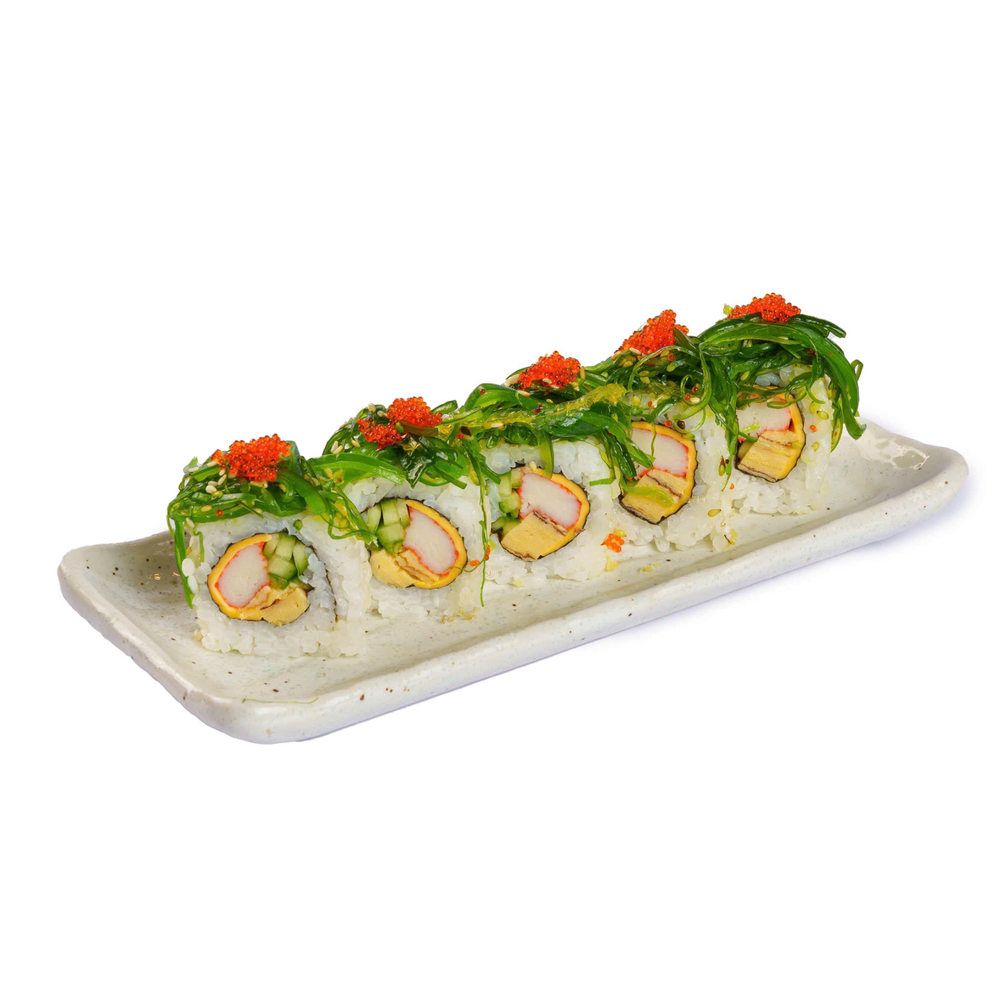 Ebi Chuka Maki Tôm cuộn phủ rong biển, ăn phát mê chấm hết.