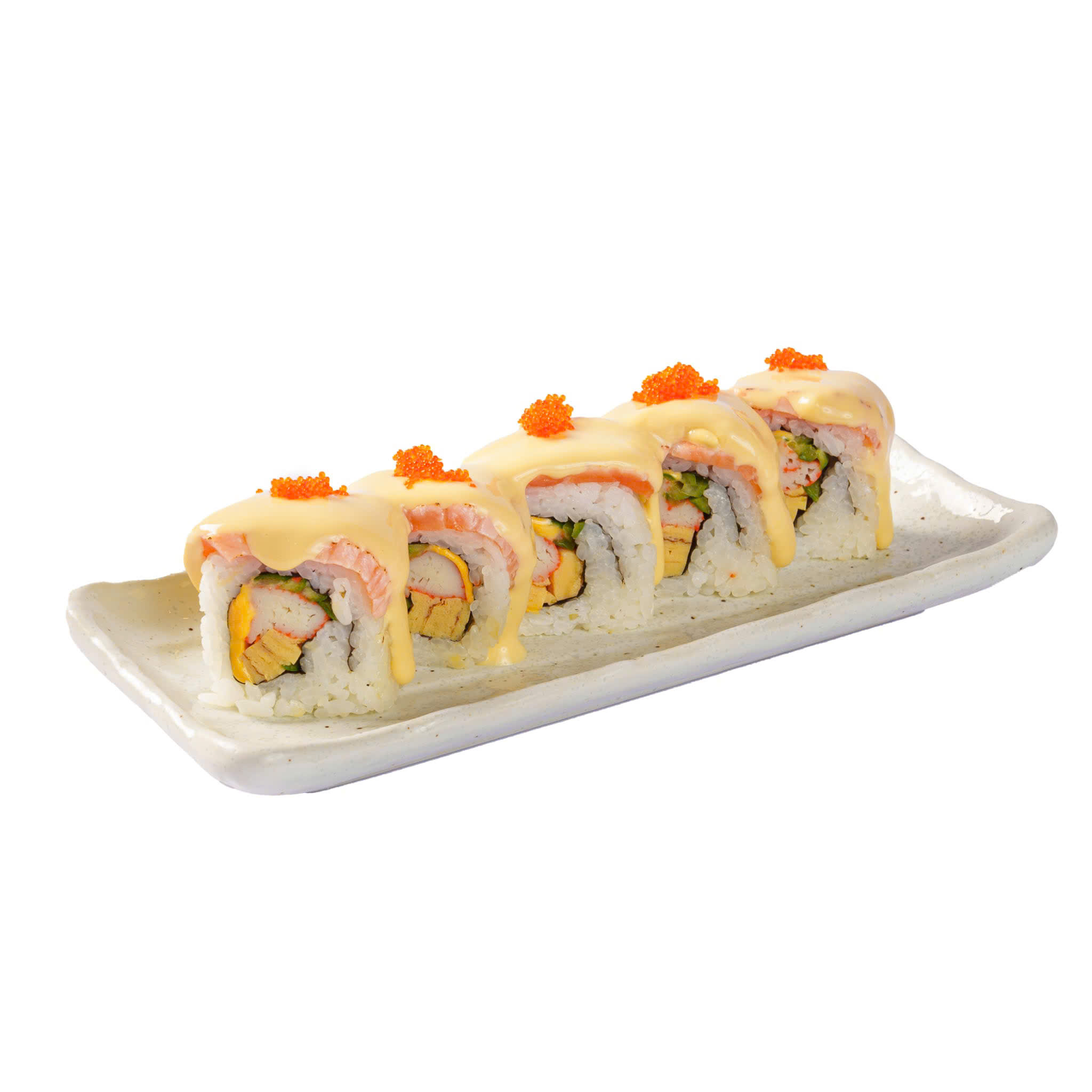 Cơm Cuộn Cá Hồi Sốt Phô Mai Phô mai kéo mood còn cá hồi thì kéo tim