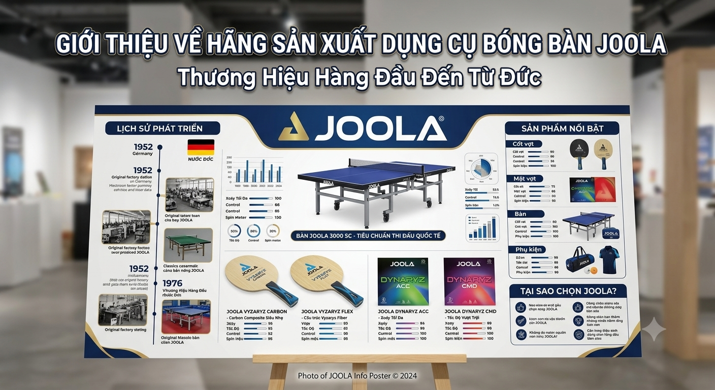 Giới Thiệu Về Hãng Sản Xuất Dụng Cụ Bóng Bàn JOOLA
