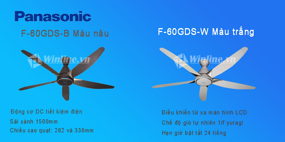 Quạt trần Panasonic 5 cánh F-60GDS, Động cơ DC