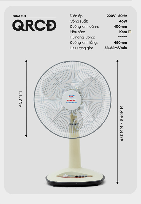 Quạt cây điện cơ 91 QR-CD