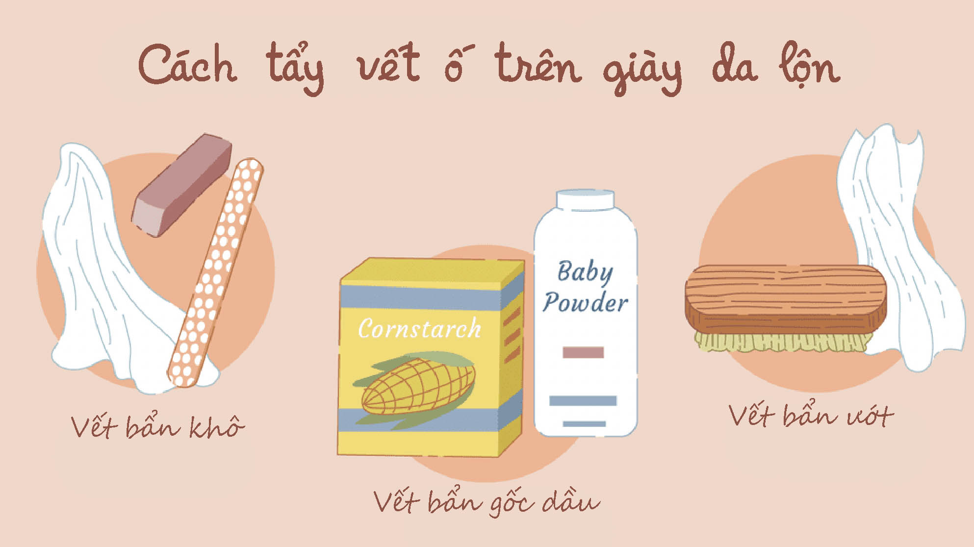 Cách tẩy vết ố trên giày, quần áo và đồ đạc bằng da lộn