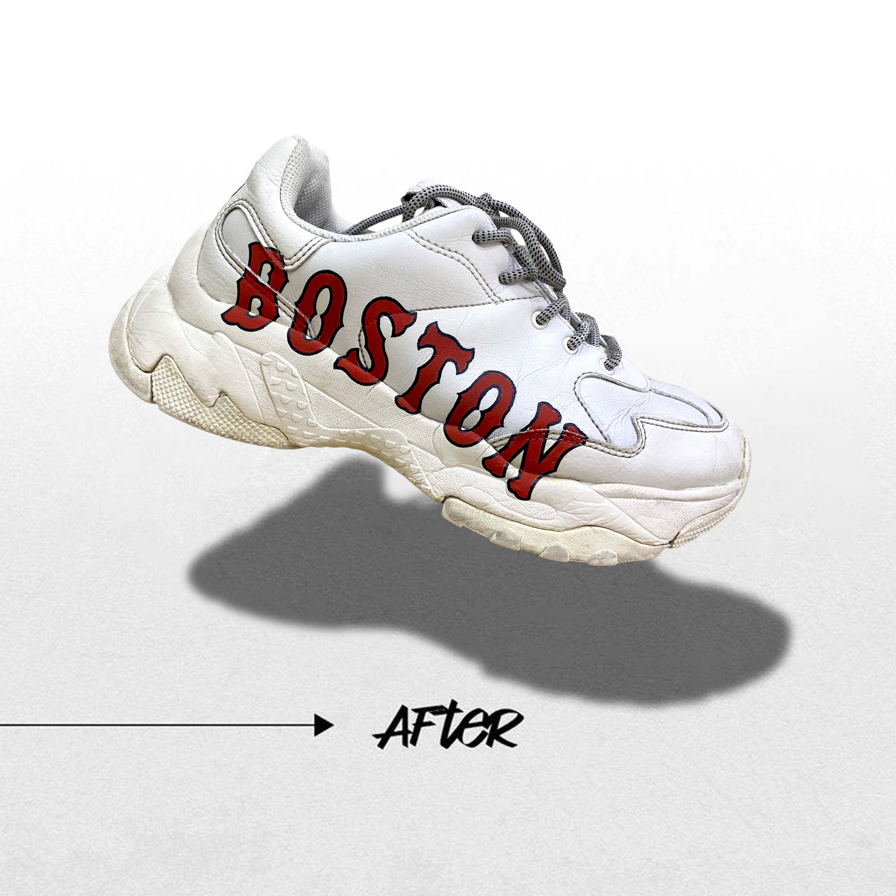 Logo giày được vẽ tay phục hồi sắc nét