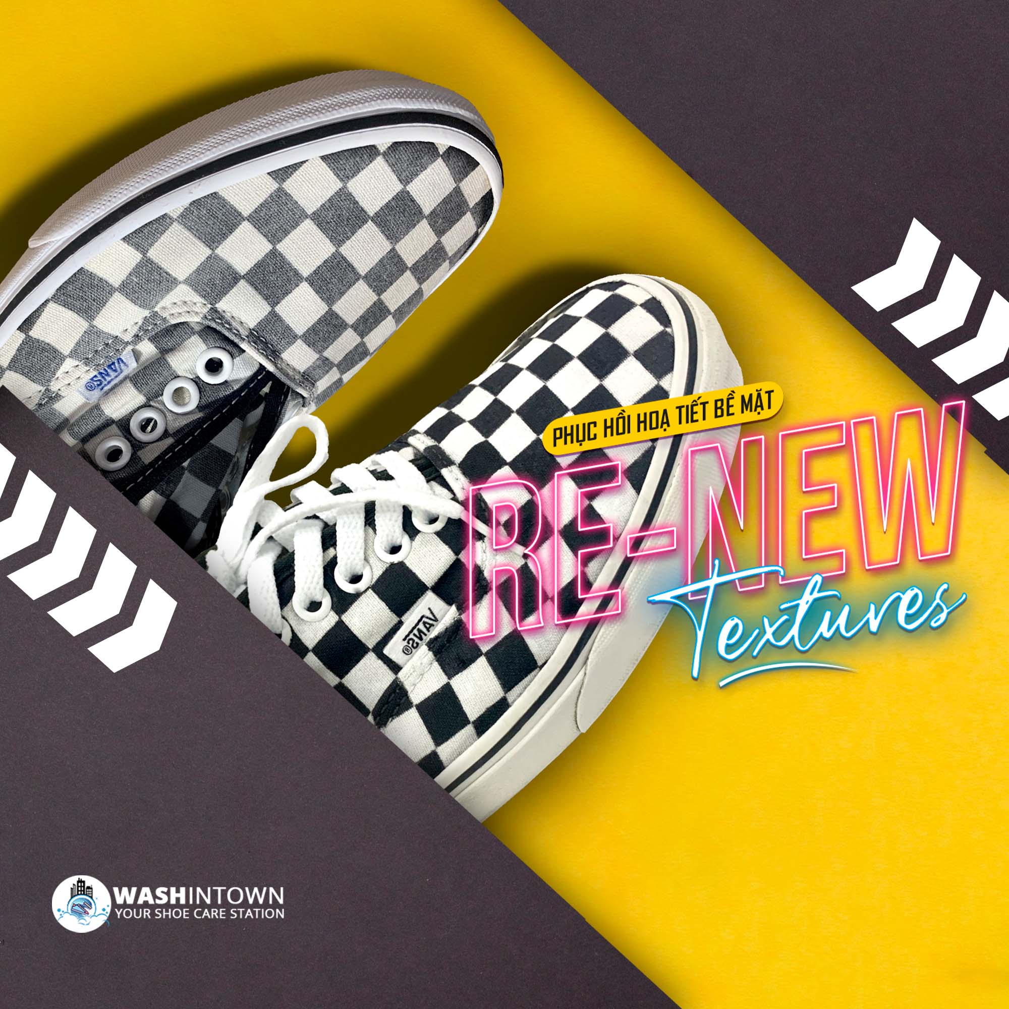 Giày Vans Chess trắng được custom phối lại hoàn toàn