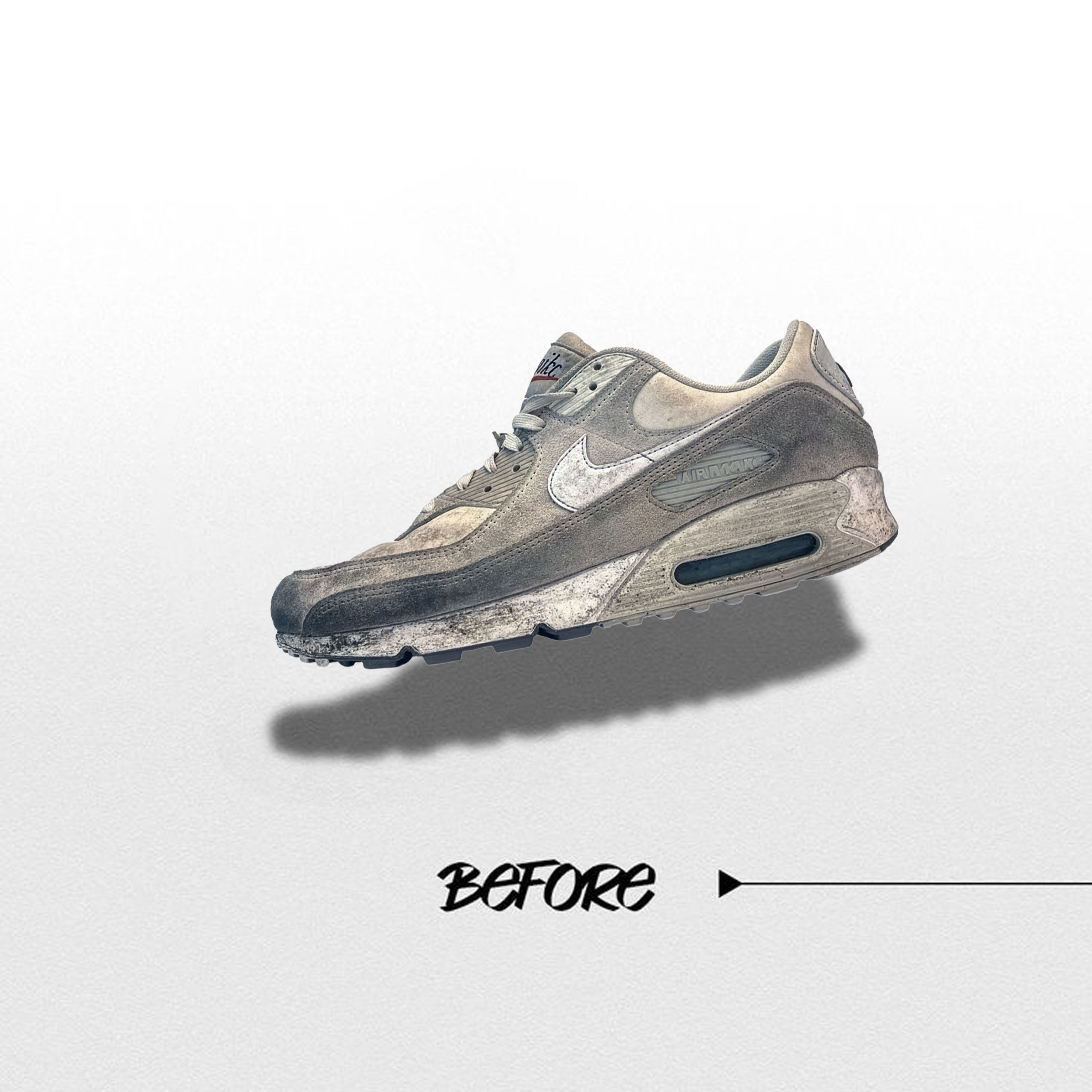 Giày bị bỏ mặc lâu ngày bám bẩn sâu