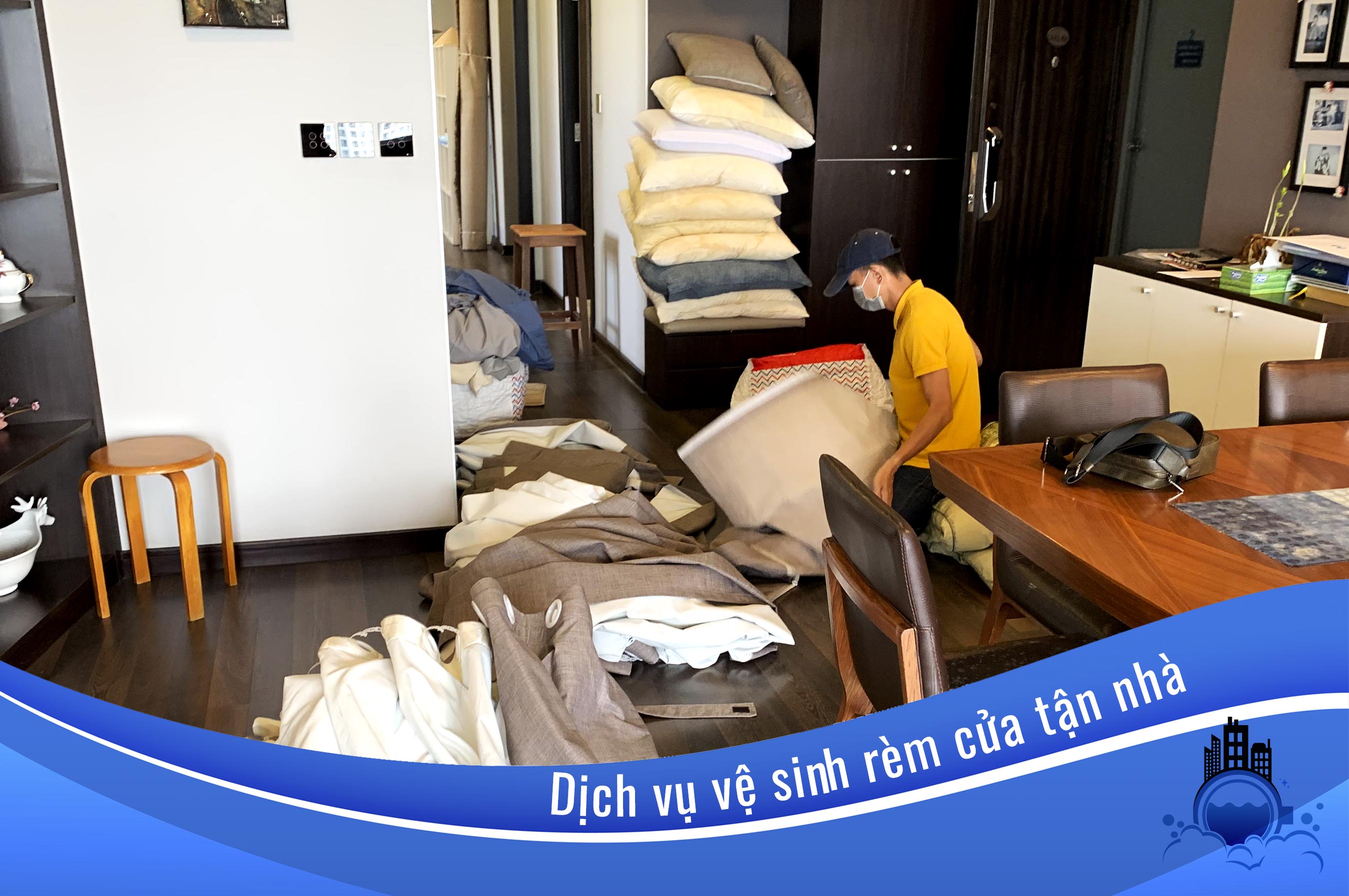Vệ sinh rèm cửa tại nhà, trọn gói lắp đặt Washintown - 1